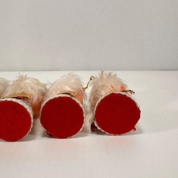 Lot 6 Vintage Christmas Ornaments Kissing Angels Felt Rubber Face - Picture 13 of 16